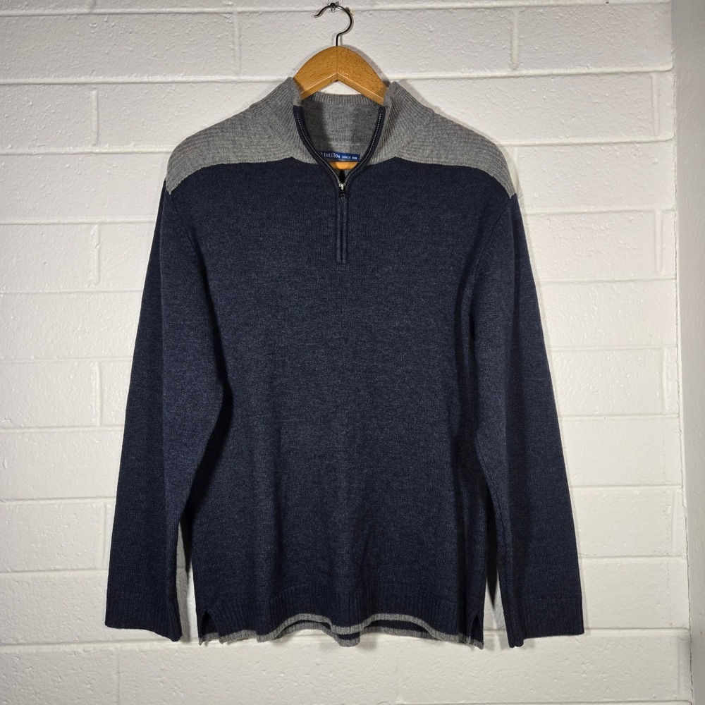Vtg Mens XL Lambswool Blend 1/4 Zip Sweater‎ Heritage Gorp Winter Preppy Golf